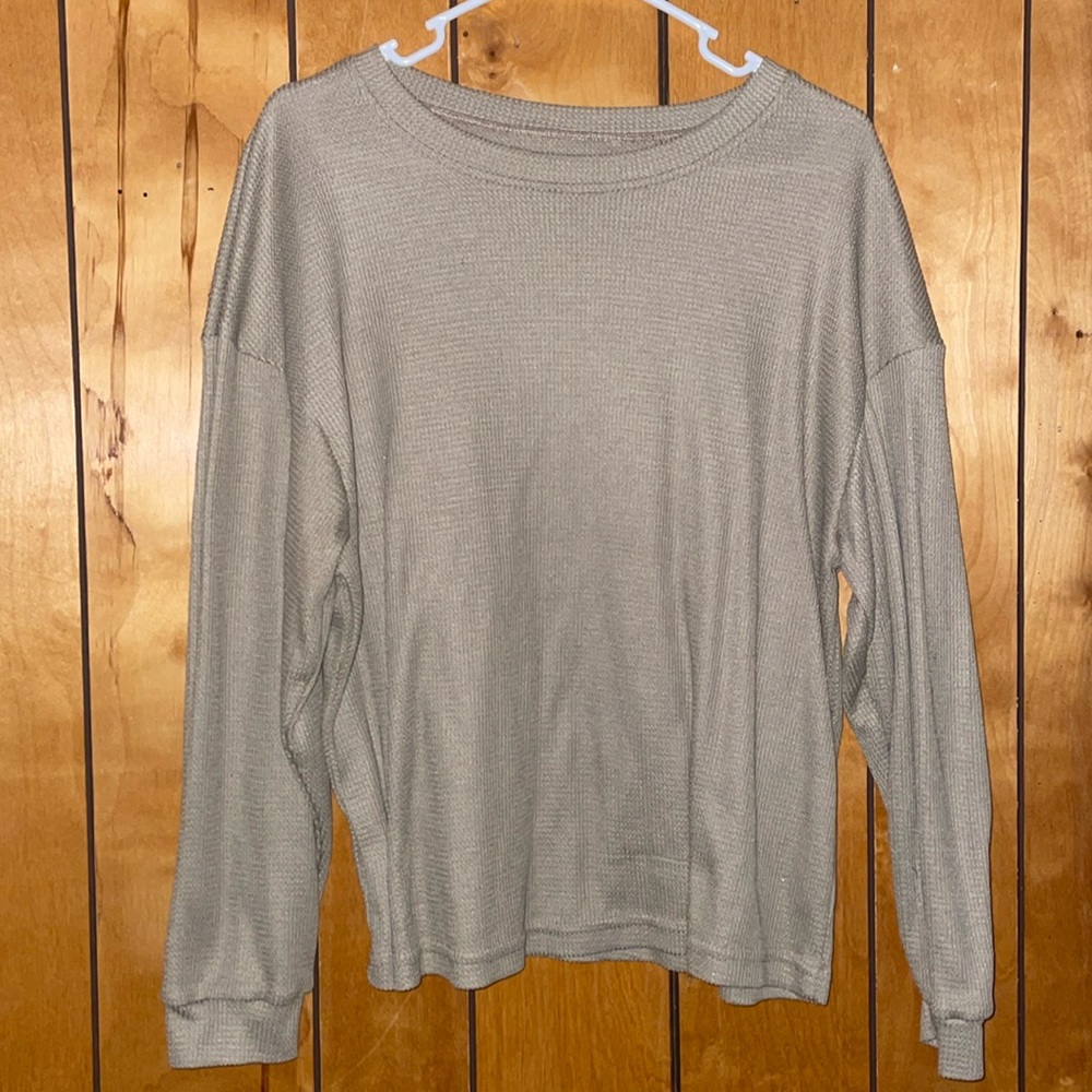 Waffle Shirt With Crop Under Piece